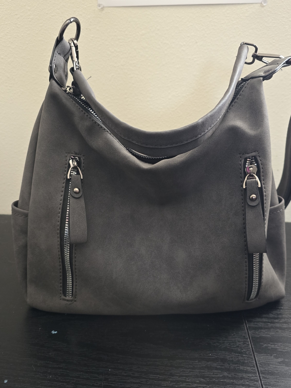 Everyday Hobo Shoulder Bag in Charcoal Gray